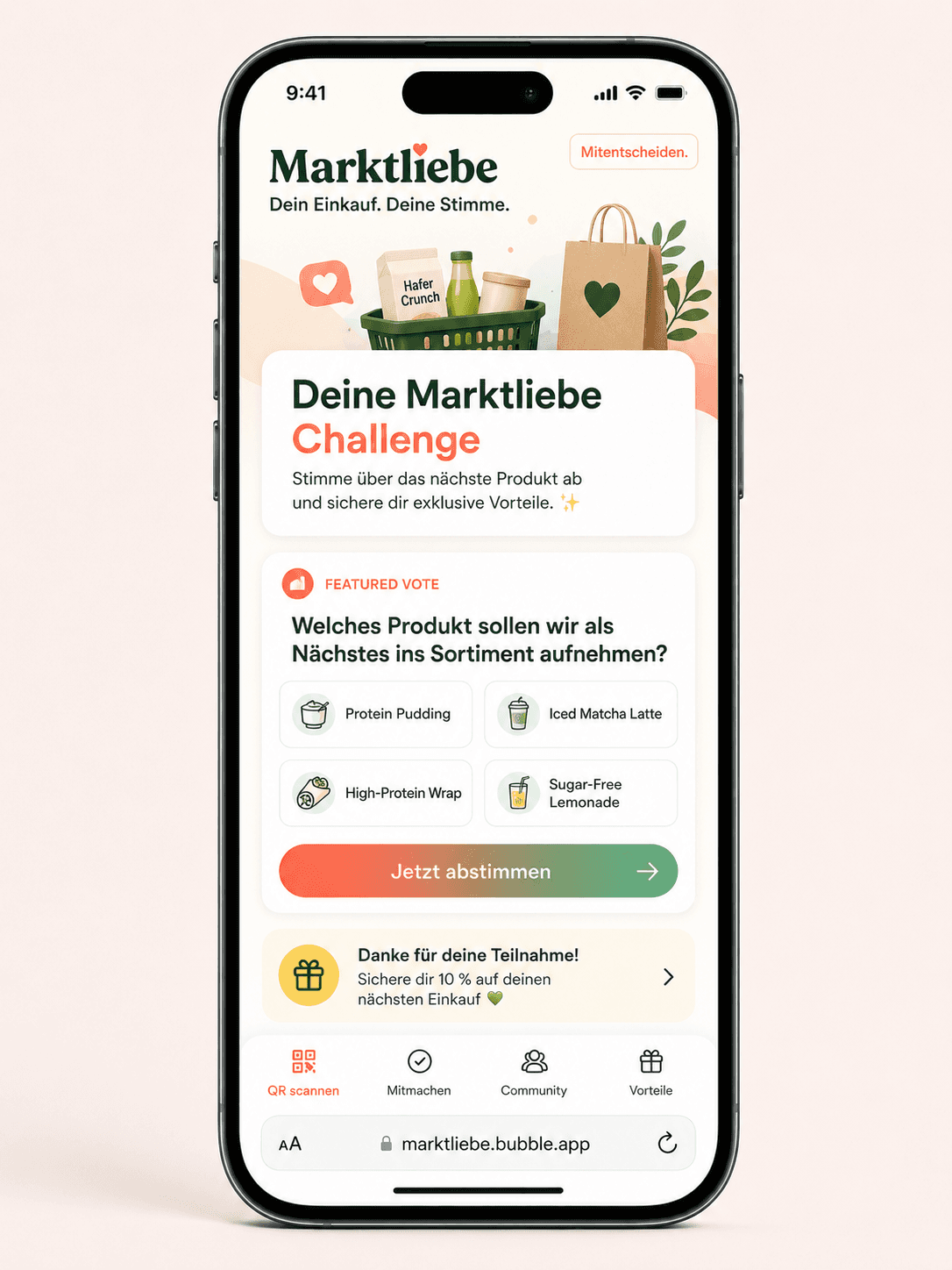 Einzelhandel Bubble Beispiel